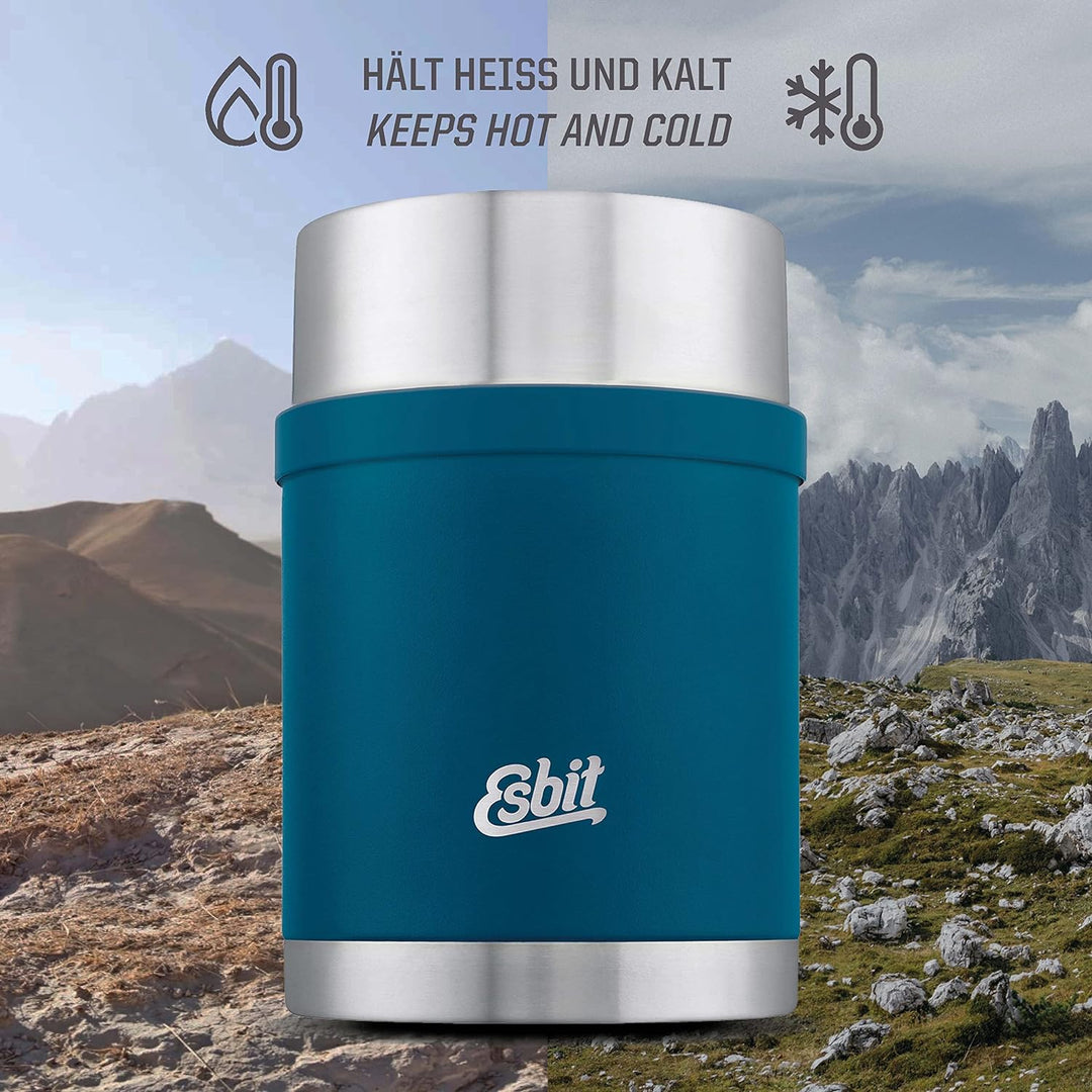 Esbit Thermobehälter Sculptor für Essen - Warmhaltebehälter 1000 ml in Polar Blue - aus Edelstahl fü
