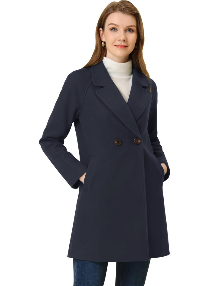 Allegra K Damen Coat Mantel M Blau, M Blau