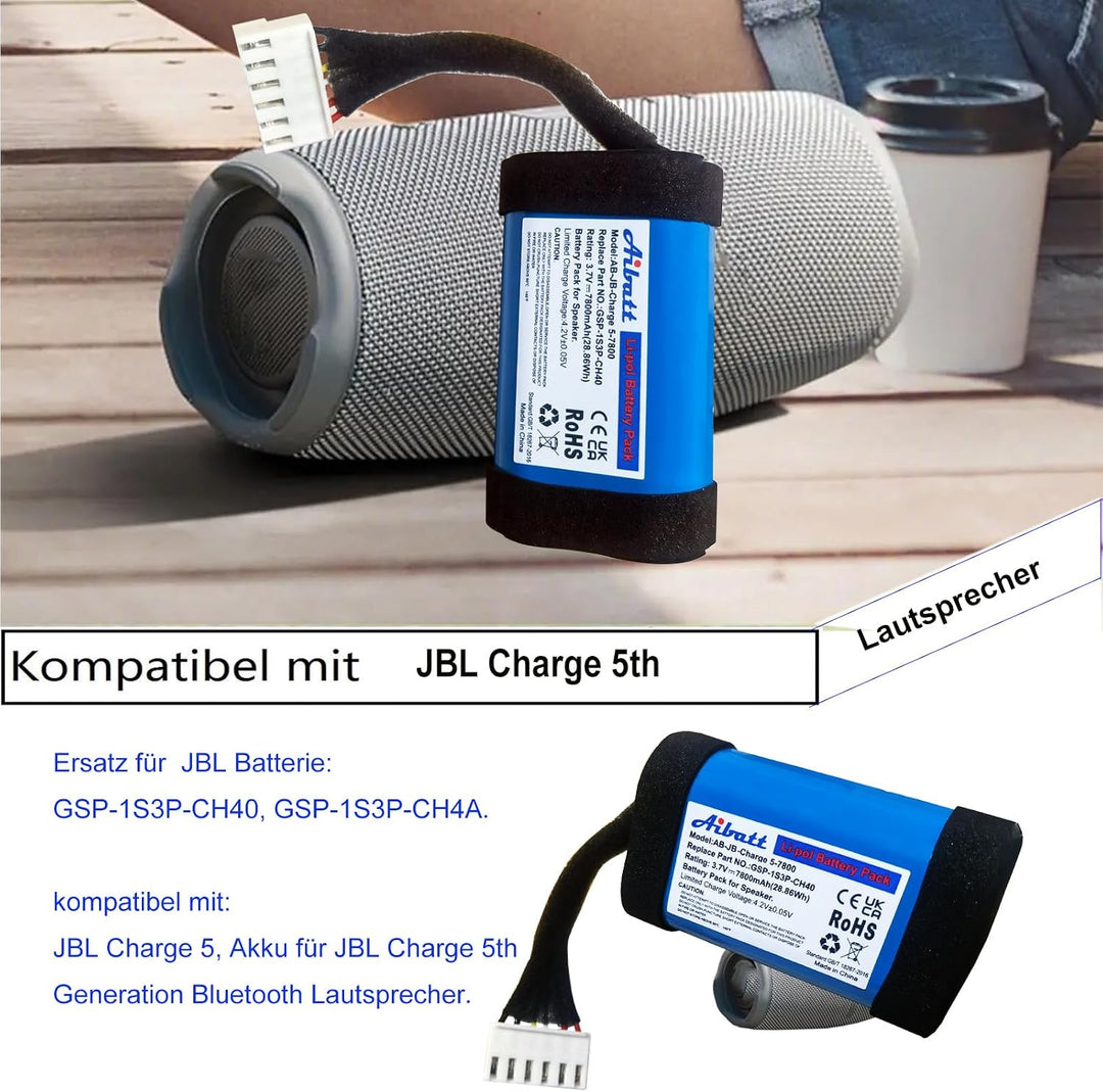 7800mAh Ersatzakku für JBL Charge 5, Akku für JBL Charge 5th Generation Bluetooth Lautsprecher, Ersa