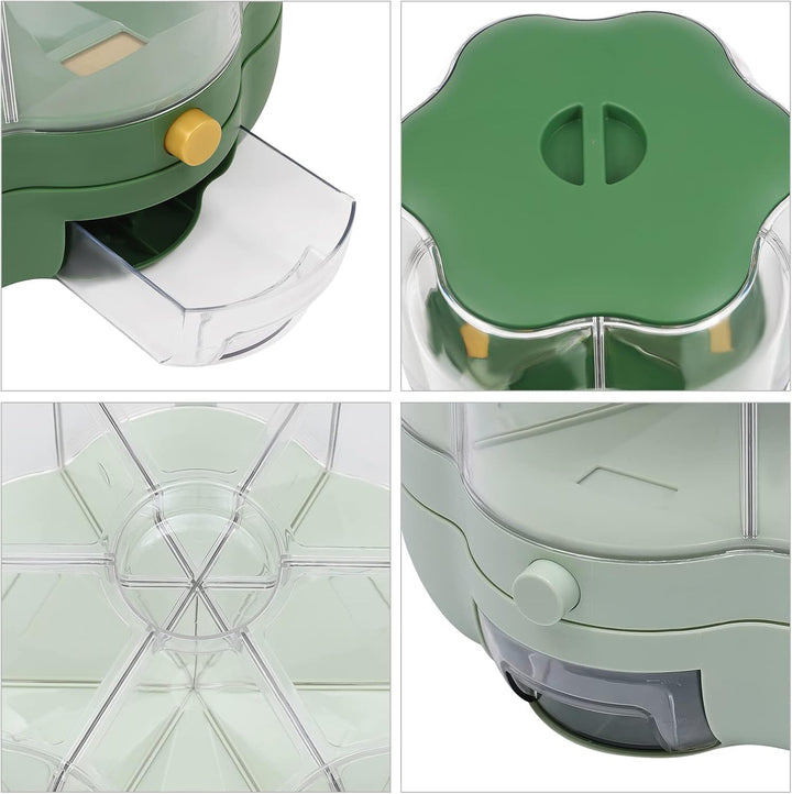 Müslispender Cerealienspender Getreidespender Cornflakes Spender 360 ° Drehbarer Reisspender Mit 6 G