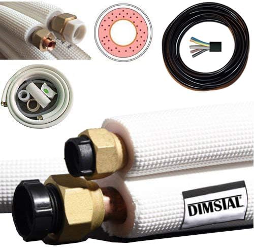 2x 4m 1/4"+1/2" Zoll Kupferleitungen Kältemittelleitungen für 18000 BTU Komplett-Montage-Kit inkl. K