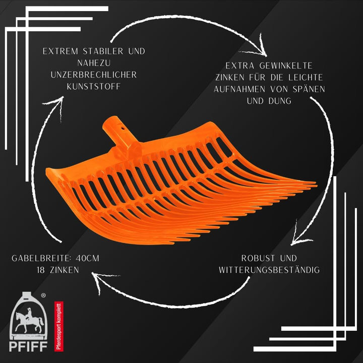 PFIFF Ersatz-Gabel für Schwedengabel, 40 cm breit, Orange Gabel Orange, Gabel Orange