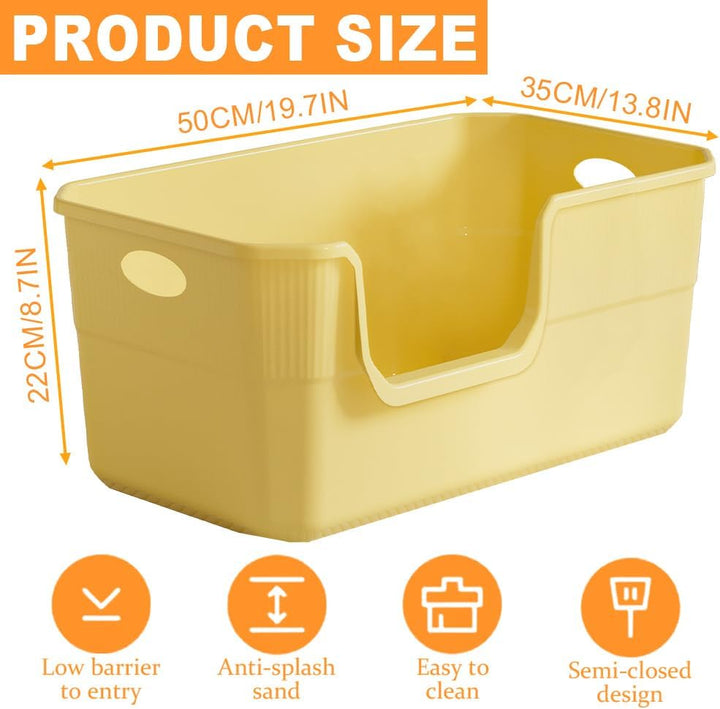 Katzenklo Hoher Rand 50 x 35 x 22cm,Katzentoilette Gross, Katzenklo XXL Ohne Deckel Katzenklo Gross