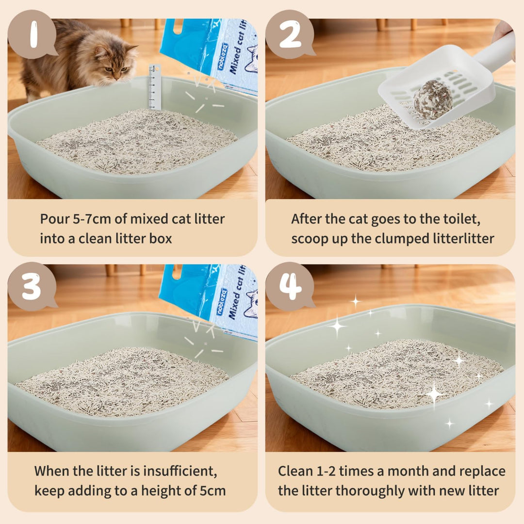 Nobleza Tofu & Bentonit Katzenstreu 10kg (4 x 2.5kg) – Gemischtes Katzenstreu, Schnell klumpend, sta