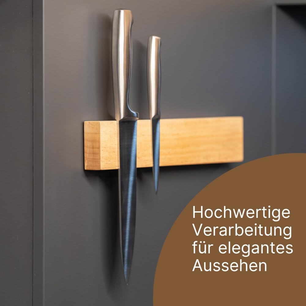 Magnetleiste Messer, Messerhalter aus massivem Holz, einfache Montage, multifunktional für alle magn