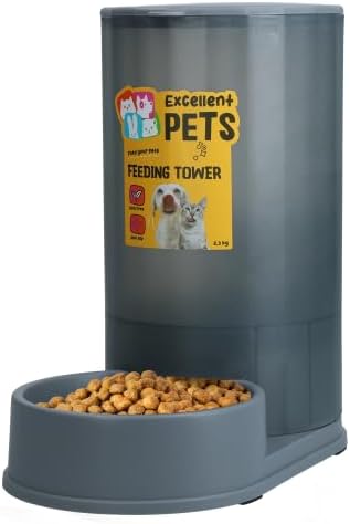 Futterturm von Excellent Pets – für 2,3 kg Trockenfutter – Futterstation für Haustiere – Futterturm