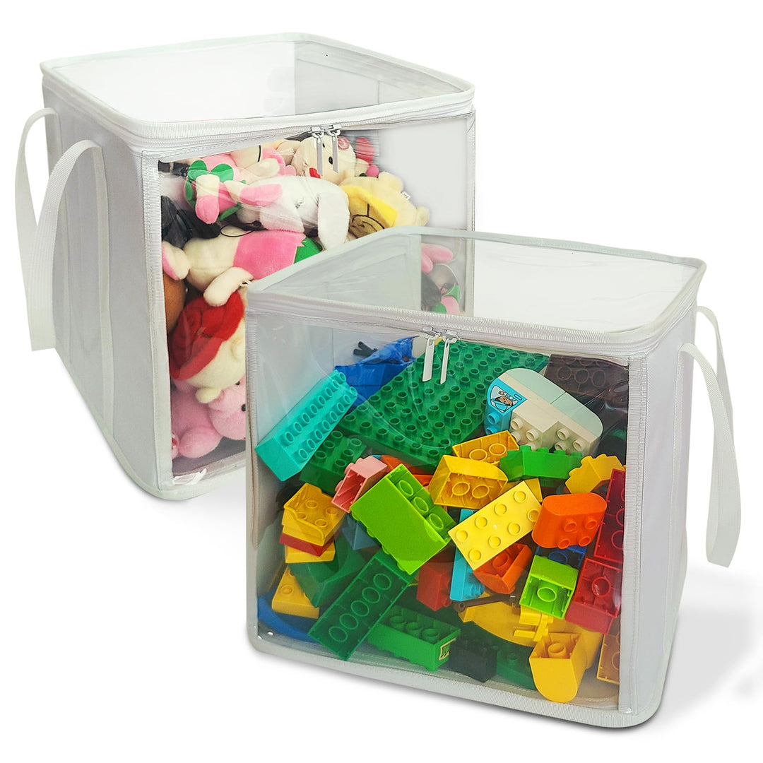 holay 2er-Packung Aufbewahrung Behälter PVC Boxen with Transparent Deckel & Griffe - Langlebig & Fal