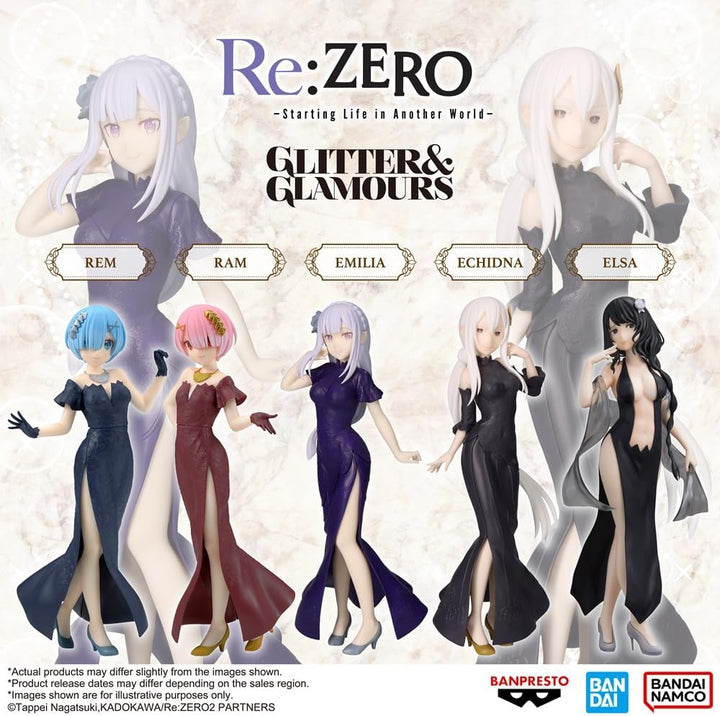 Banpresto Emilia Re:Zero-Starting Life In Another World – Glitzer & Glamours 24 cm, Mehrfarbig BP890
