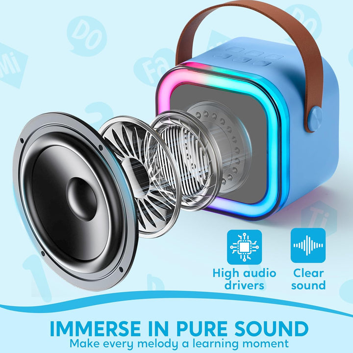 SYNCFUN Karaoke Maschine Kinder 2 Bluetooth Mikrofon Kinder Erwachsene,Karaoke Mikrofon Kinder mit S