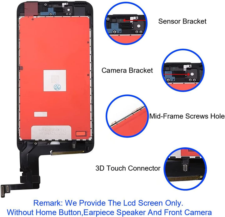 GOLDWANGWANG Display für iPhone 8 Plus LCD Touch Screen Digitizer Ersatz Bildschirm mit komplett kos