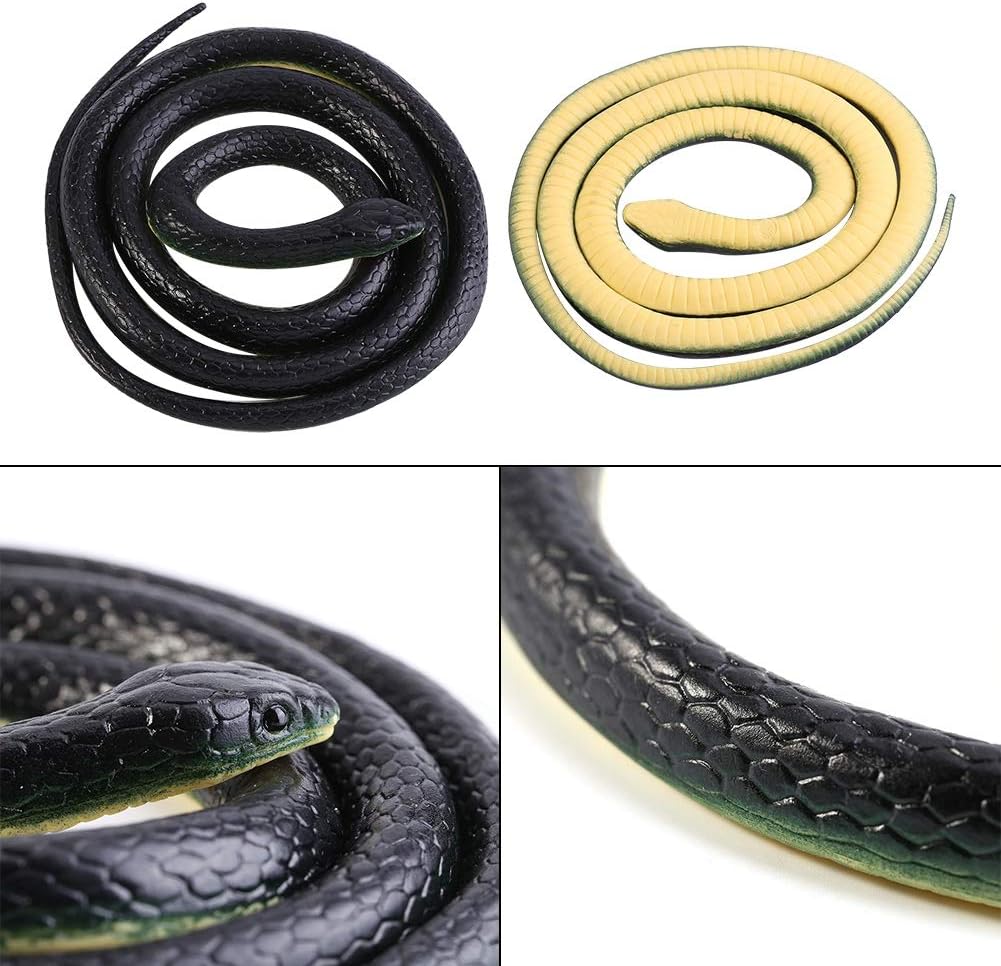 Focket Gummischlange, 130cm lang Realistisches weiches Flexibles Gummischlangen-Garten-Requisiten-lu