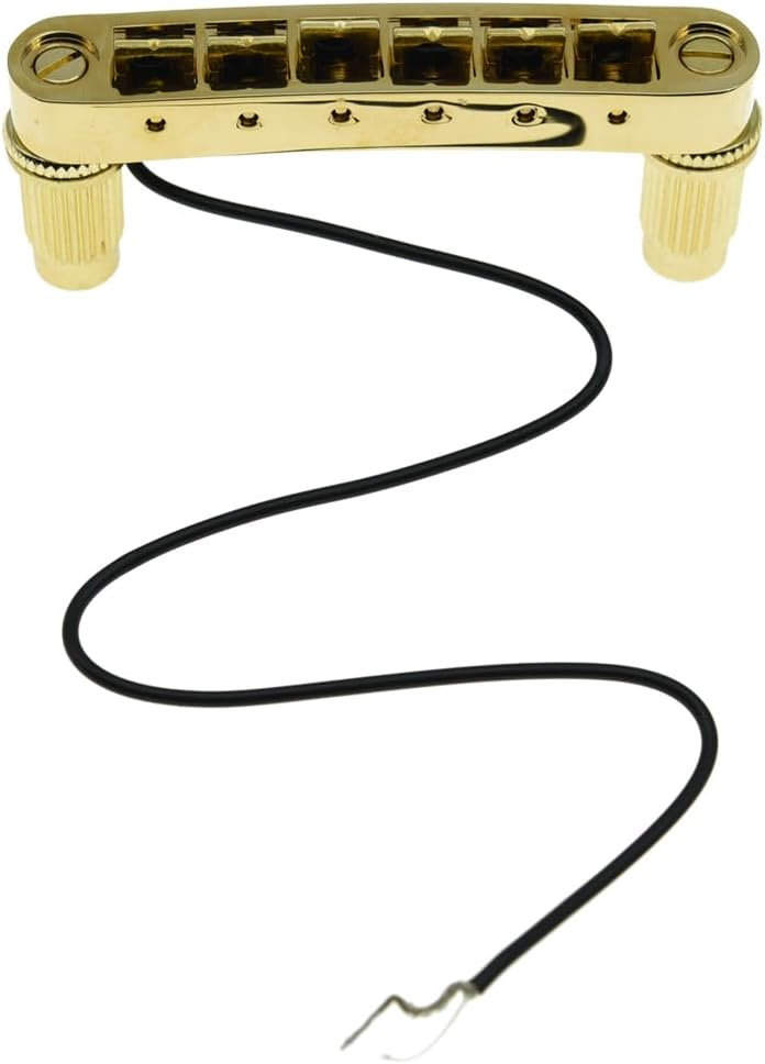 KAISH Tune-o-Matic Piezo Gitarre Bridge Pickup LP Piezo Guitar Bridge Pickup für Les Paul Gold, gold