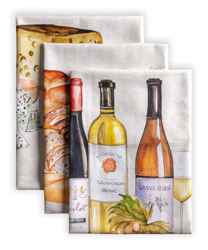 Maison d' Hermine Terroir 100% Baumwolle Set von 3 Mehrzweck-Küchentüchern, weich, saugfähig, Geschi