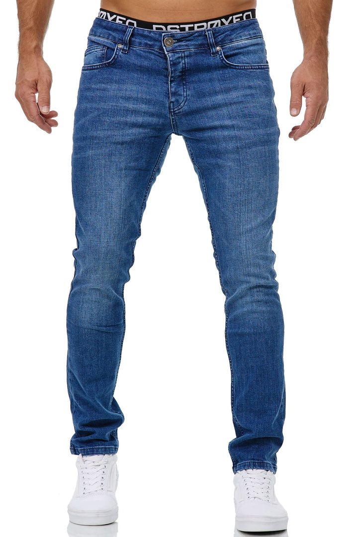 MERISH Jeans Herren Slim Fit Stretch Jeanshose Designer Hose Denim 9148-2100 32W / 32L 1509-2 Blau,