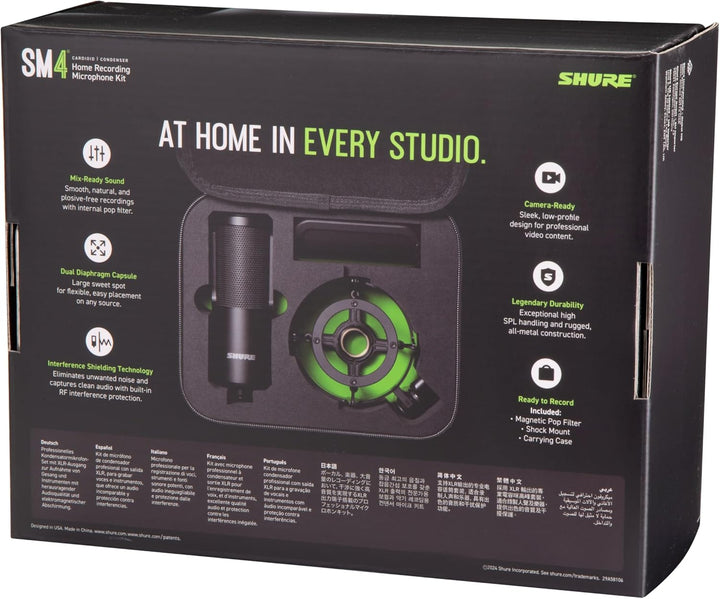 Shure SM4 Studio Recording Mikrofon, XLR Heimstudio Kondensator Mikrofon Optimiert für sanfte Vocals