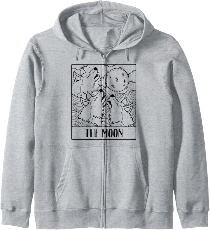 Wolf Wolves The Moon Tarot Card Men Women Kapuzenjacke