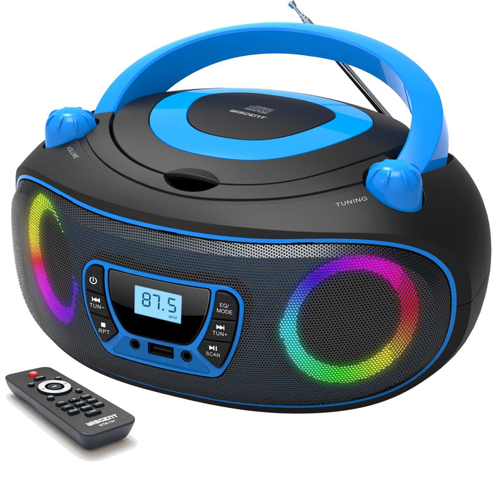 Tragbarer Stereo-CD-Player Boombox mit UKW-Radio, Bluetooth, CD-R/CD-RW/MP3/WMA-Wiedergabe, USB-Ansc