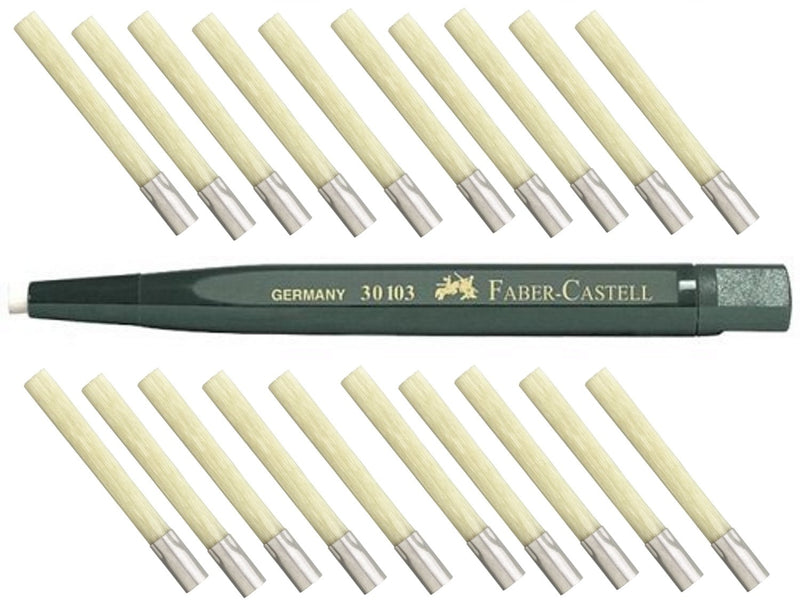 Faber Castell Drehstift mit Glasradierer (Glasfaserpinsel) ultimatives Long-Life Nachfüll-Set inkl.