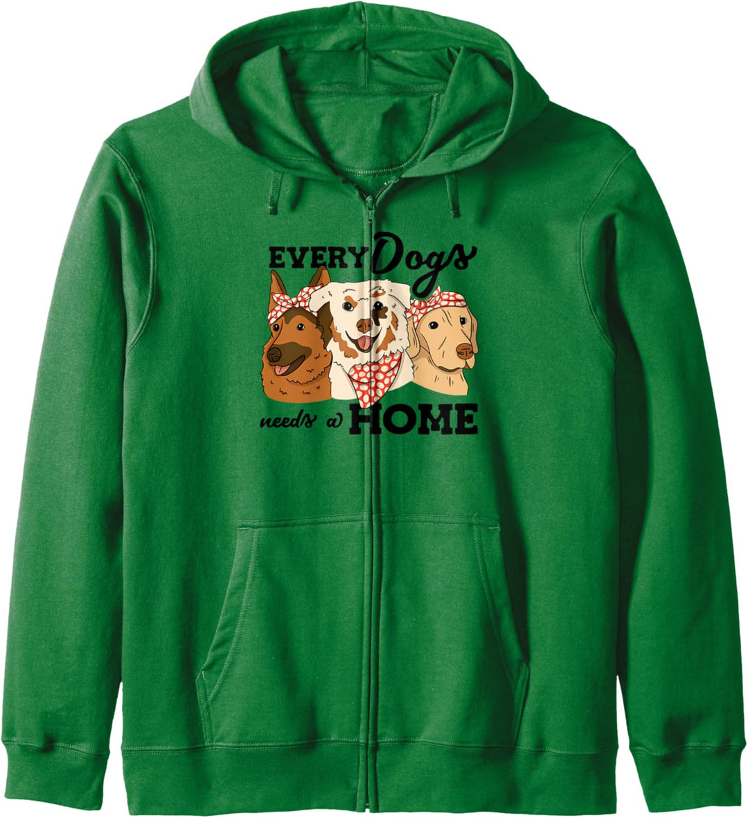 Jeder Hund braucht ein Zuhause, ein Tierheim, ein Obdachloser Hund Kapuzenjacke