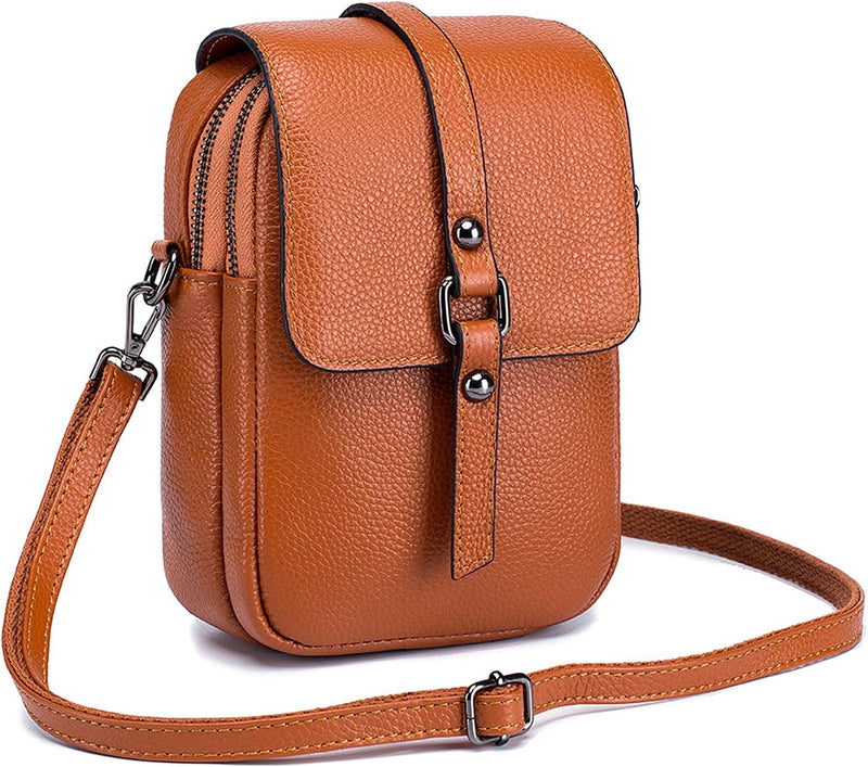 FANDARE Crossbody Tasche Damen Handy Umhängetasche Handtaschen Leder Schultertasche Frauen Handytasc