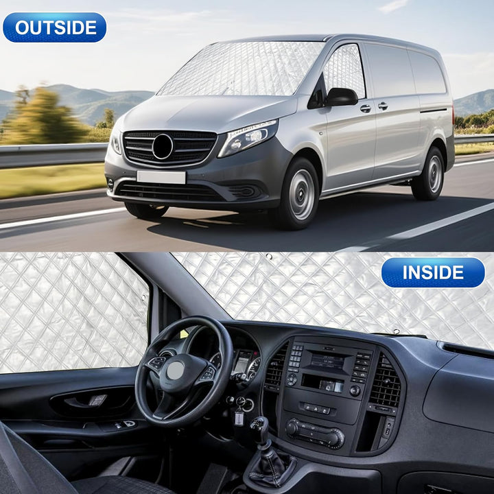 Windschutzscheibe Sonnenschutz für Mercedes-Benz VITO III W447 2014-2022, 600D Oxford Tuch 100% Lich
