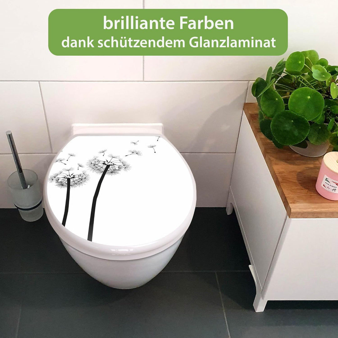 banjado Toilettendeckel mit Absenkautomatik 44,5x37cm - Soft Close Toilettensitz - WC Sitz mit Absen