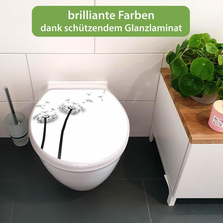 banjado Toilettendeckel mit Absenkautomatik 44,5x37cm - Soft Close Toilettensitz - WC Sitz mit Absen