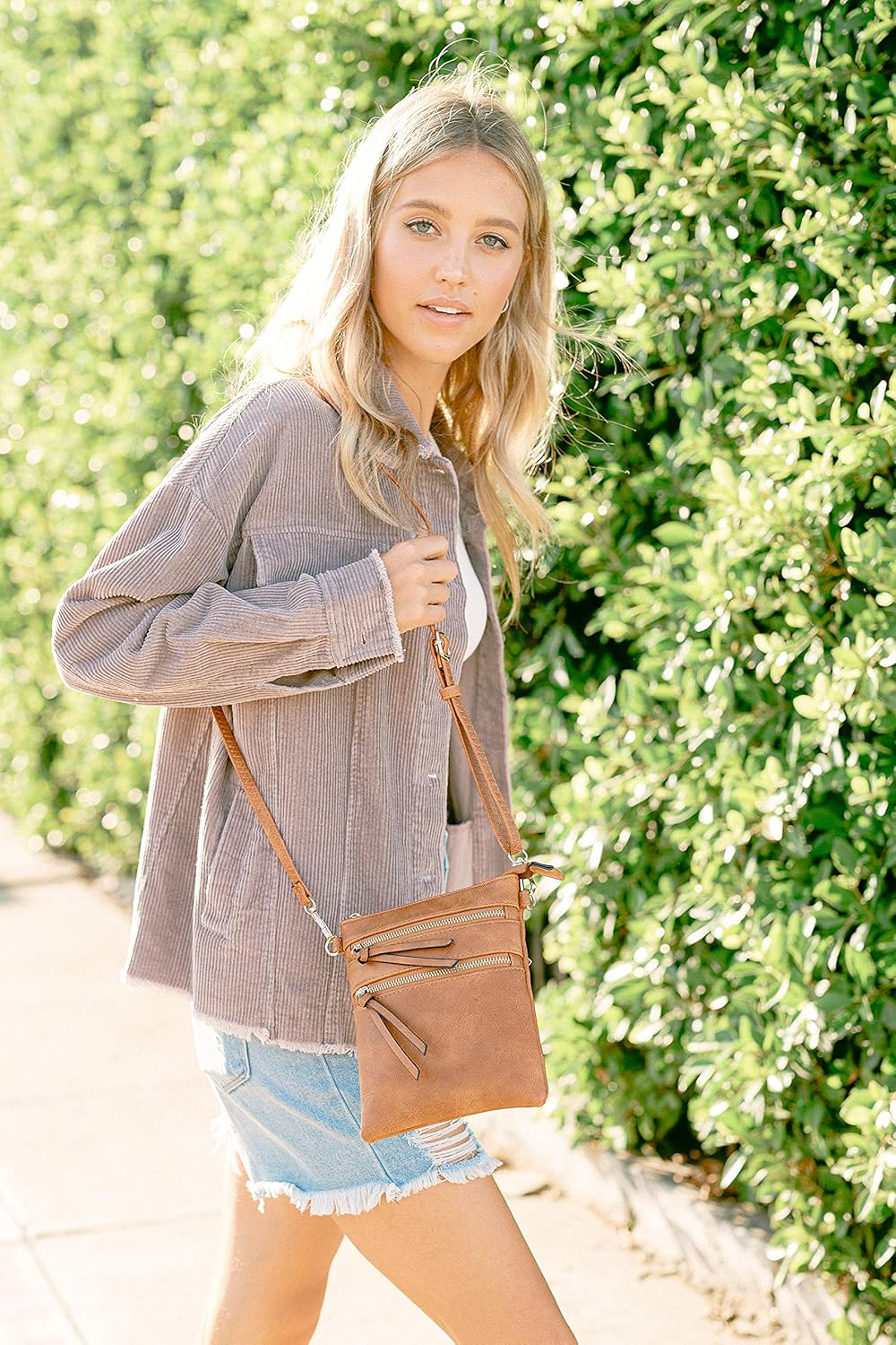 Isabelle Funktionale Umhängetasche mit Mehreren Taschen Functional Multi Pocket Cross Body Bag Blush