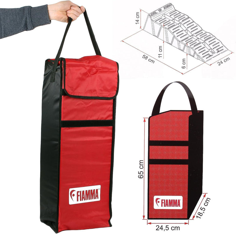 Fiamma Jumbo Stufenkeile, Auffahr-Keil, Kunststoff, 2er Set - bis 5000 kg, 58 x 6/11 x 14 cm für Woh