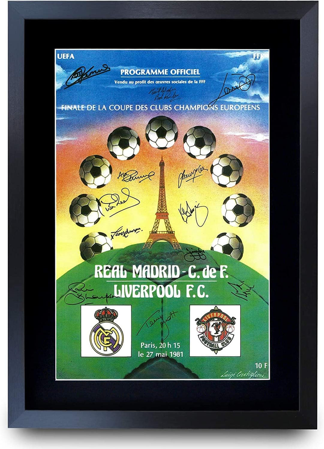 HWC Trading A3 FR Liverpool 6 x Final Program Poster 1977 1978 1981 1984 2005 2019 vollwertiges Team