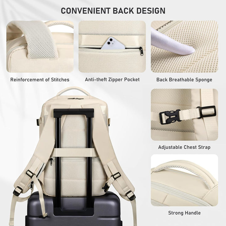 HOMIEE Reiserucksack Damen Herren Handgepäck Rucksack Flugzeug Wasserdicht Laptop Rucksack Gross Ruc