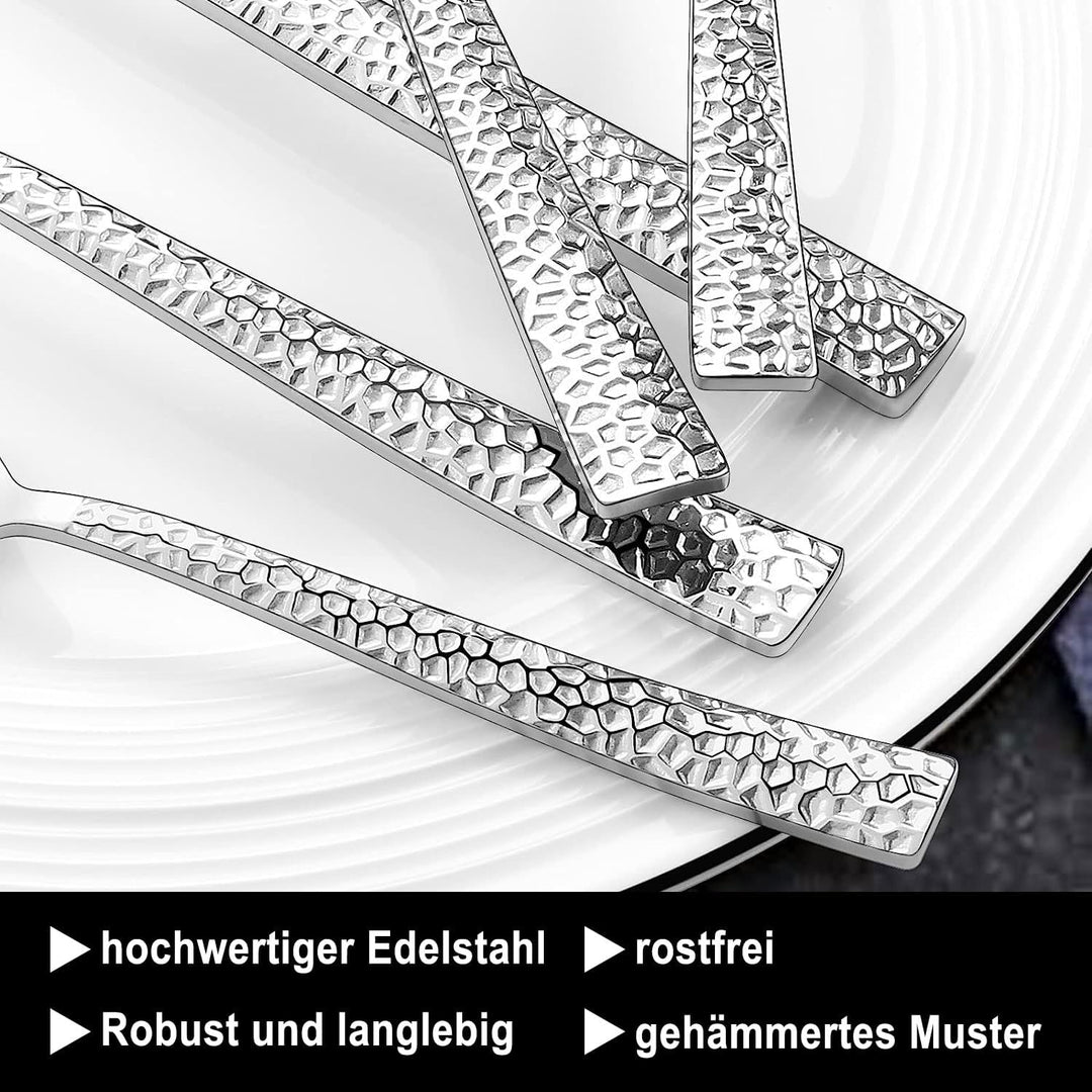 Besteck Set 6 Personen, 30 teilig Edelstahl Besteckset, Essbesteck Set mit Messer Gabel Löffel, Hoch
