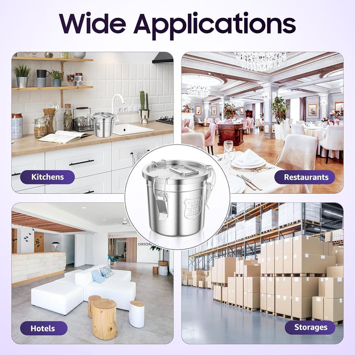 Fyssnn 6L/12L/21L Luftdichter Kanister Aus Edelstahl Küche Getreidebehälter Eimer mit Deckel Edelsta