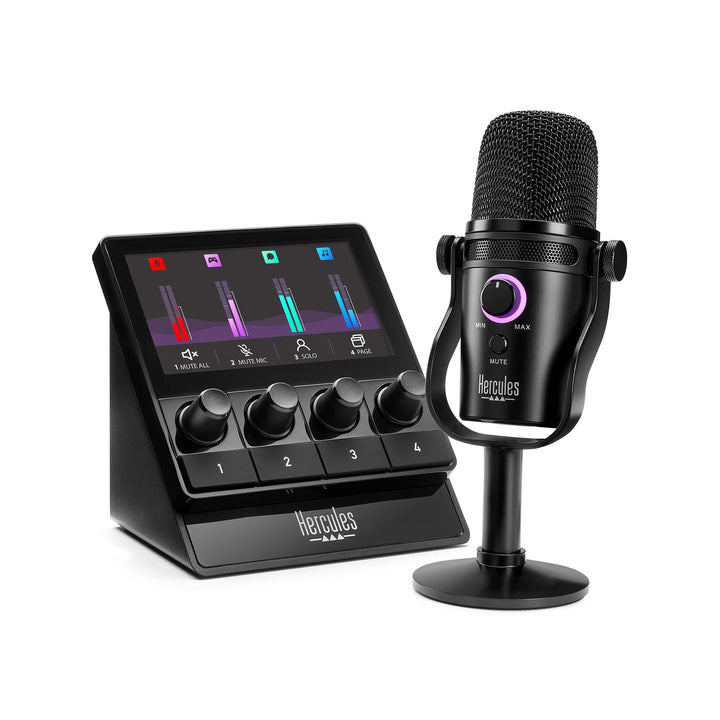 Hercules Stream Starter Kit - Stream 100 + Mikrofon HUD-600 PC | Stream-100-LCD-Controller, USB/XLR-