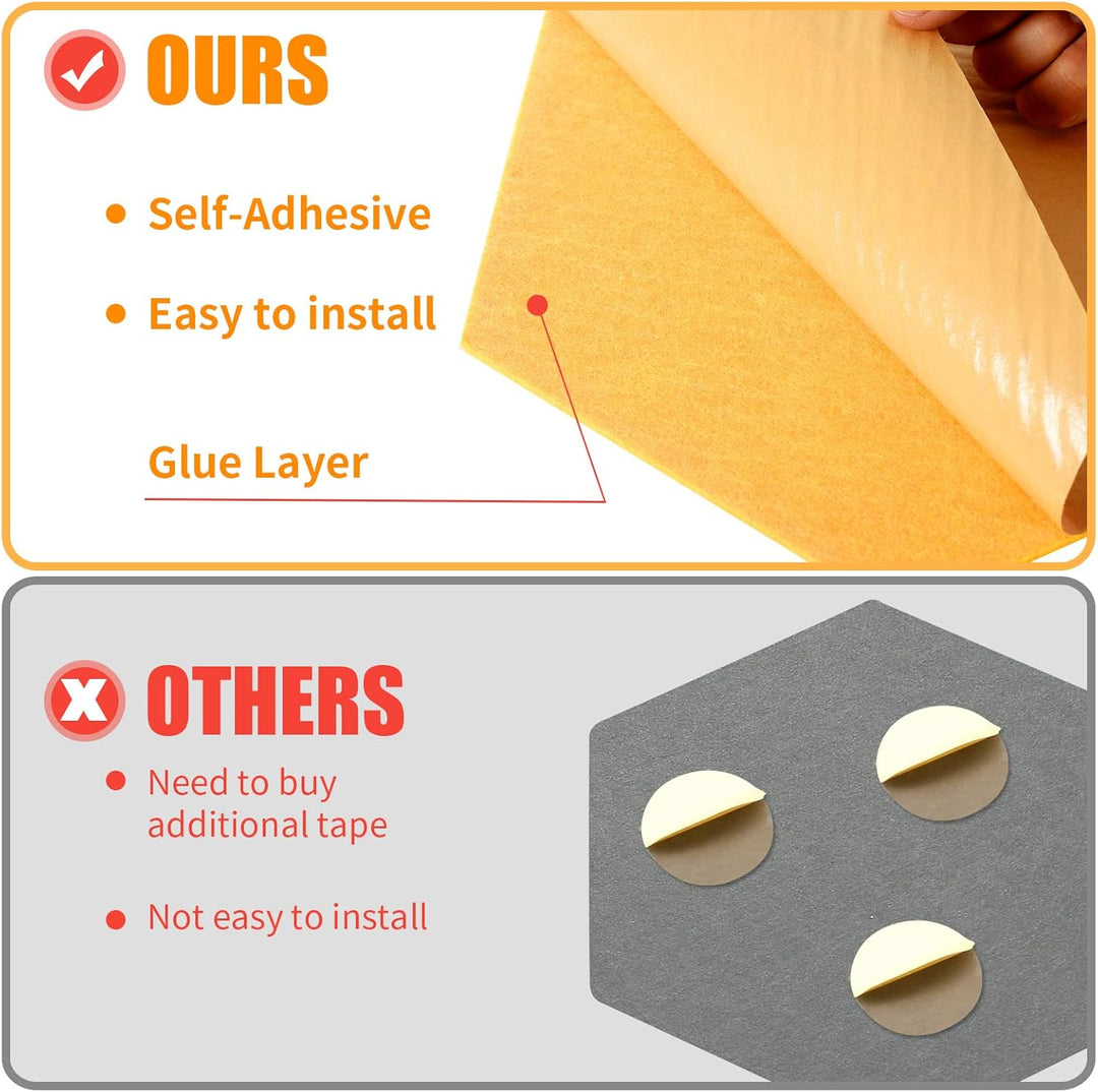 Rdutuok 12 Stück Selbstklebend Akustik Panel,30x26x1cm Hexagon Akustik Absorber Schallschutzplatten