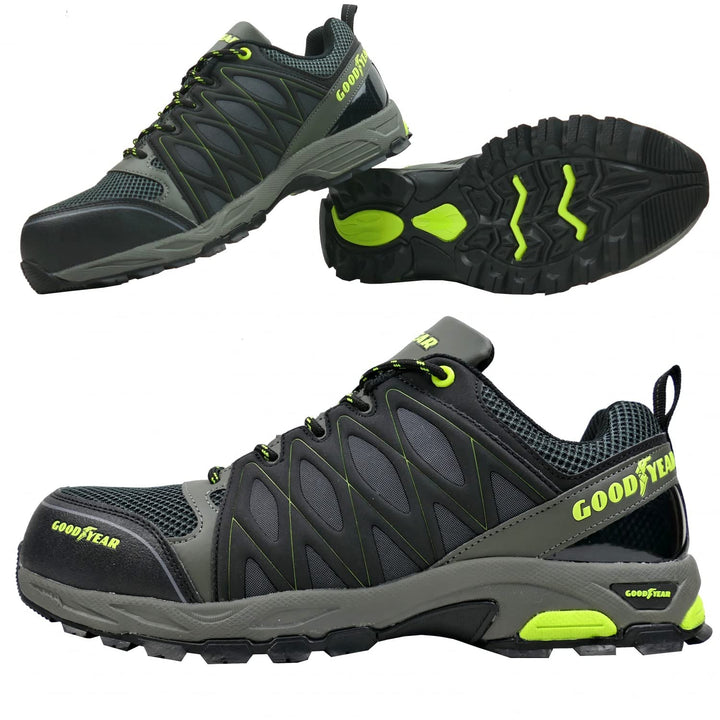 Goodyear Sicherheitsschuhe 1503WT - S1P - Exklusive Work-Trade Black-Edition Farbe 36 EU Schwarz Gel