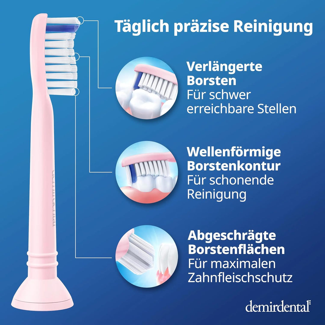 8er demirdental Ersatzbürsten passend für Philips Sonicare, Extra Soft Aufsätze & Aufsteckbürsten, e