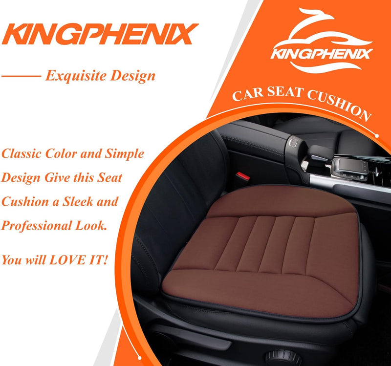 kingphenix Auto Sitzkissen mit 3,0 cm Komfort Memory Foam Sitzkissen für Auto und Bürostuhl (Braun)