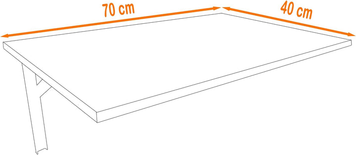 AKKE 70x40 | Wandklapptisch Klapptisch Wandtisch Küchentisch Schreibtisch Kindertisch | Weiss