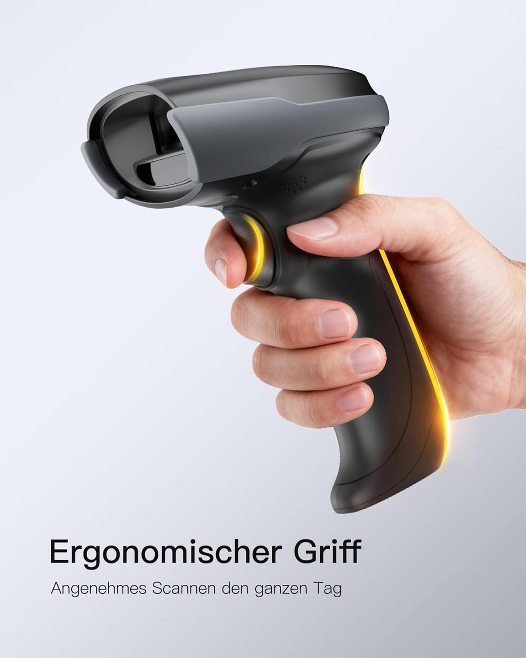 Inateck Barcode Scanner Kabellos 2D PDF417, QR Code Scanner mit 2 x 2000mAh Austauschbaren Akkus, mi