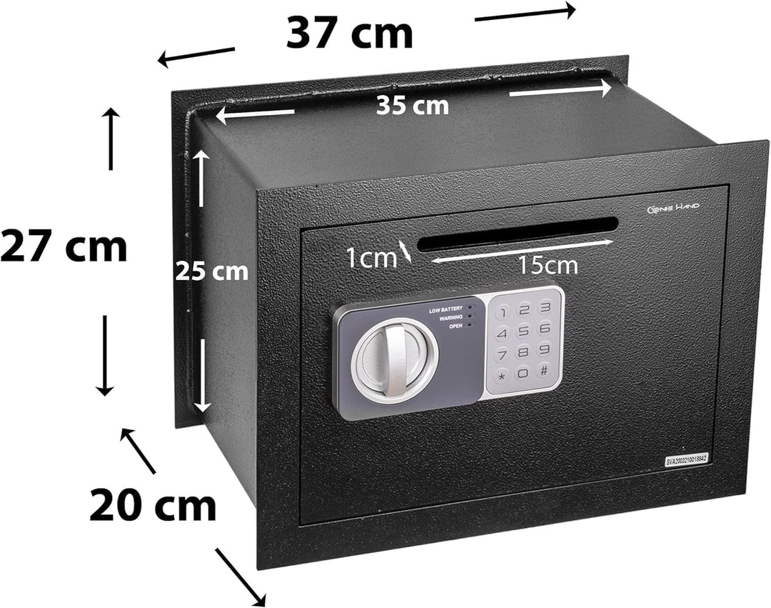 Genie Hand – Elektronischer Wandtresor Mit Einwurfschlitz – B-Klasse-Schloss– Anti-Bounce-Technologi