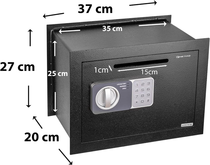 Genie Hand – Elektronischer Wandtresor Mit Einwurfschlitz – B-Klasse-Schloss– Anti-Bounce-Technologi