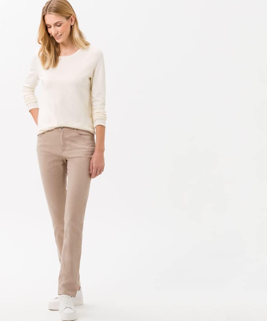 BRAX Damen Style Carola Five-Pocket Wertigem Baumwollsatin Hose 38W / 32L Toffee, 38W / 32L Toffee