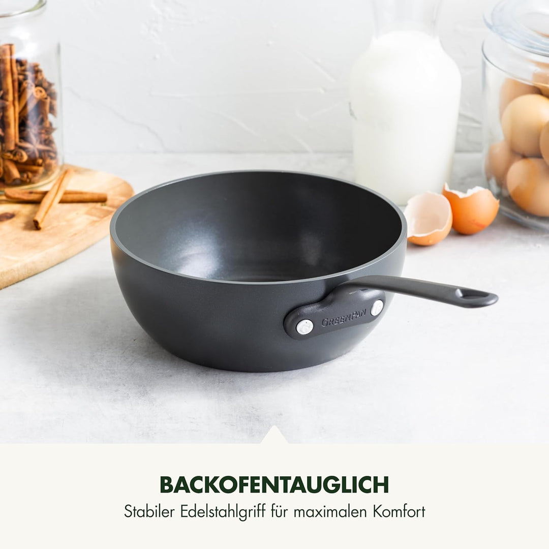 GreenPan Craft Hartanodisierte gesunde keramische Antihaft-Stielkasserole 20 cm/2 Liter, PFAS-frei,