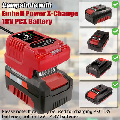 TPDL Car Batterieladegerät für Einhell 18V Power X-Change Akku, Auto-Ladegerät kompatibel mit Einhel