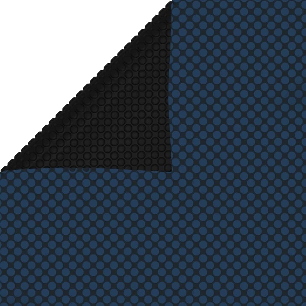 Treibende Pool-Solarplane PE 1200x600 cm Schwarz und Blau