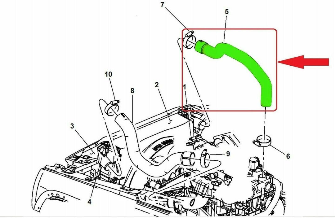 Ladeluftschlauch Turboschlauch kompatibel mit Jeep Cherokee, 2.5 CRD 4WD, 2.8 CRD 4x4 4WD, 52079801A