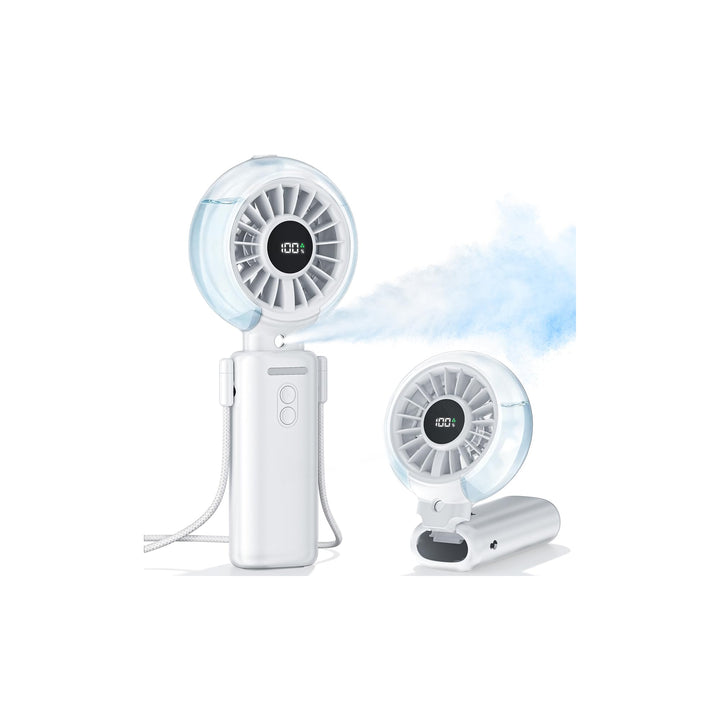 Handventilator Akku Aufladbar mit Wasserkühlung - Tragbarer Mini Ventilator | 100 Stufen 6000mAh Akk