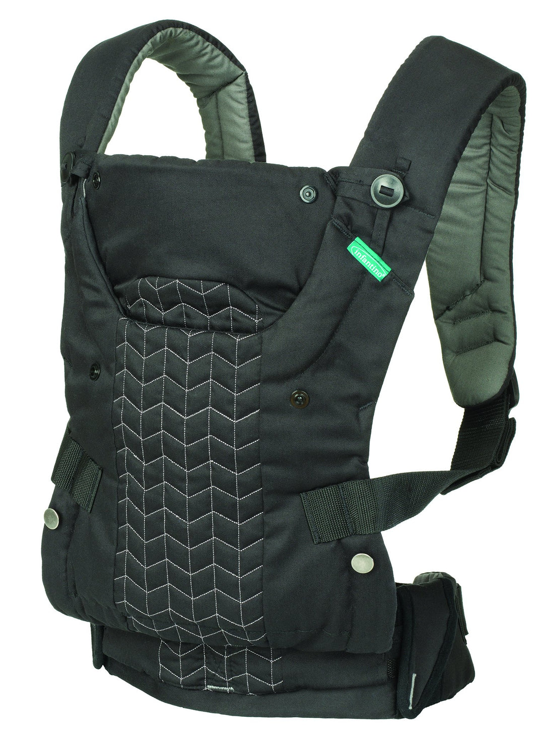 INFANTINO Upscale Verstellbare Babytrage Verschiedene Tragepositionen Baby Carrier, Schwarz Upscale