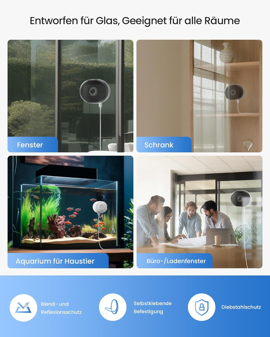 ZOSI 2er C680 2K Fenster Überwachungskamera mit Vollfarb-Nachtsicht, 3MP 2,4/5GHz WLAN Innen Kamera,